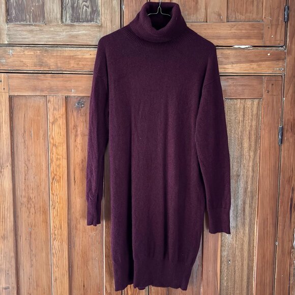 Nadaam 100% Cashmere Turtleneck Sweater Dress Size L - Picture 2 of 5